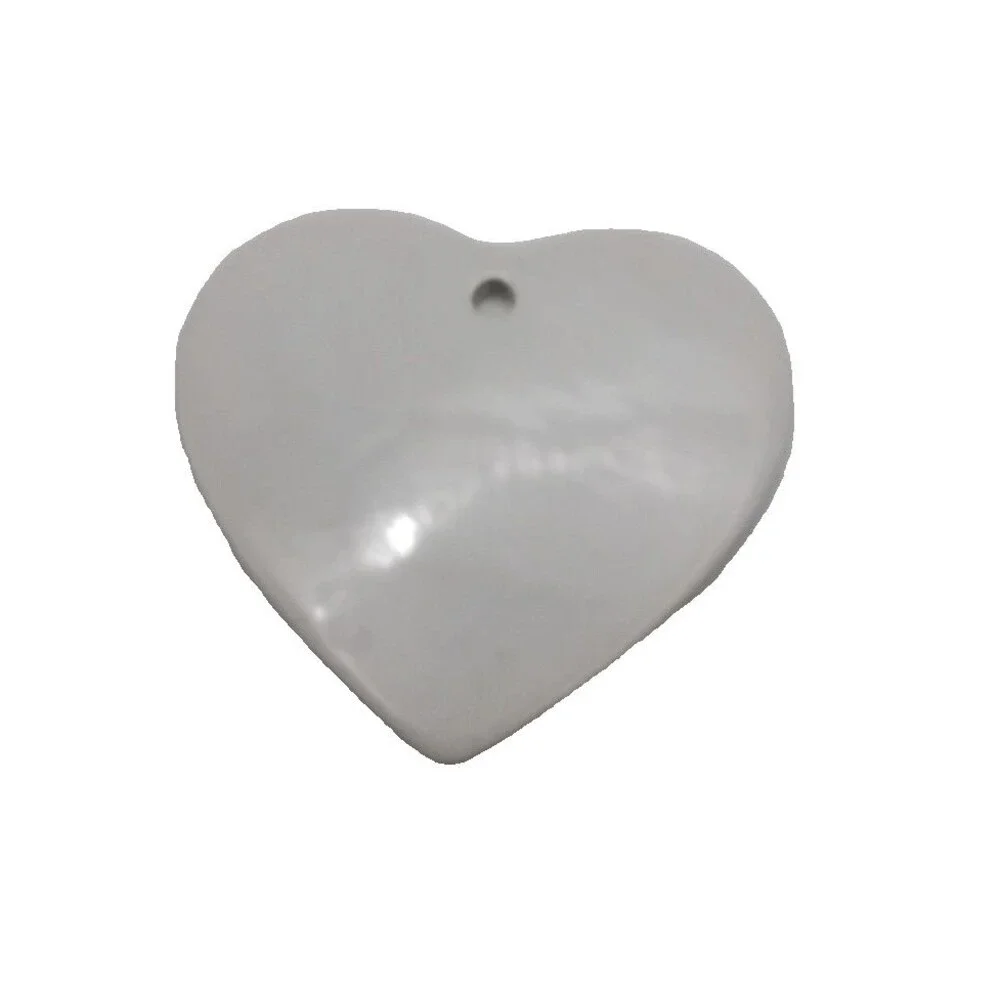 Valentines Day White Ceramic Conversation Heart Ornament Decoration